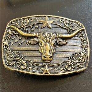 Western Bull Head Belt Buckle